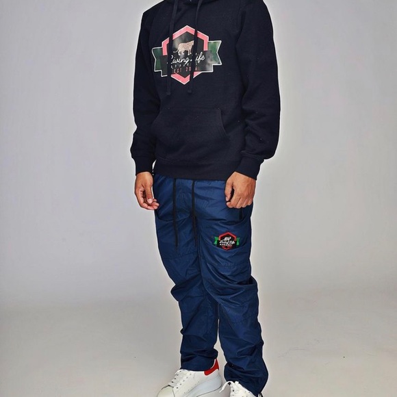 LLA Emerald Unisex Windbreaker Pants in Navy Blue